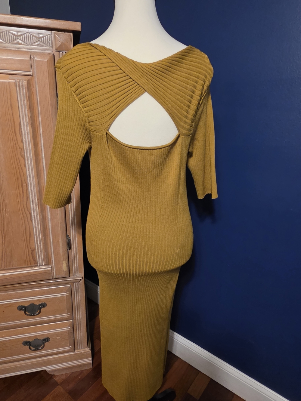 Daily Ritual Mustard Ribbed Maxi Dress - Picture 3 of 3
